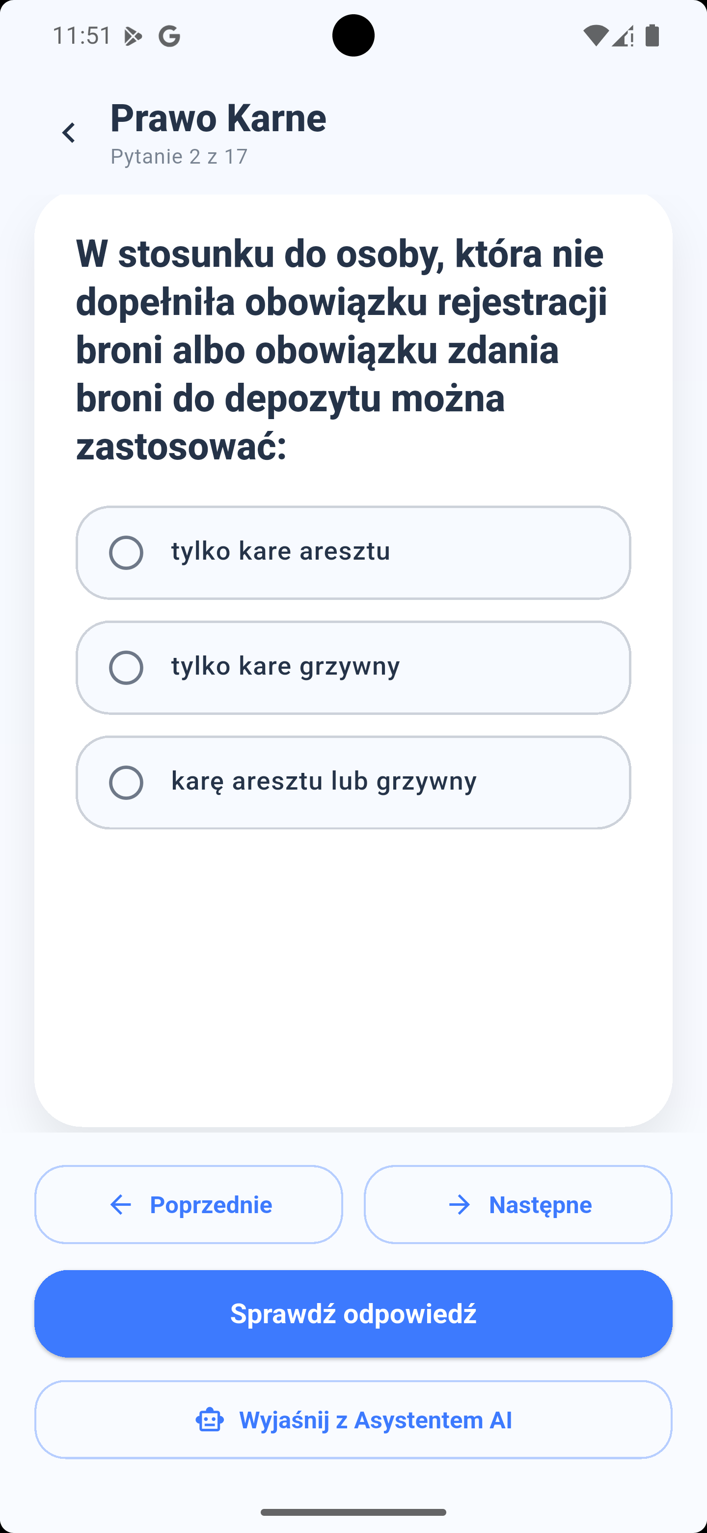 Pytanie szkoleniowe w aplikacji Zdaj Patent